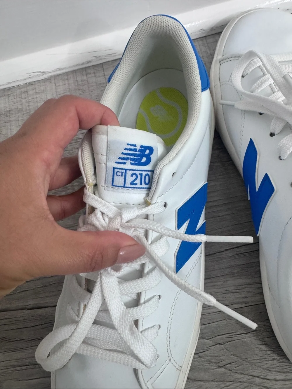 New Balance 210 Low White Royal Blue Leather Sneakers CT210WLR Men Size 9